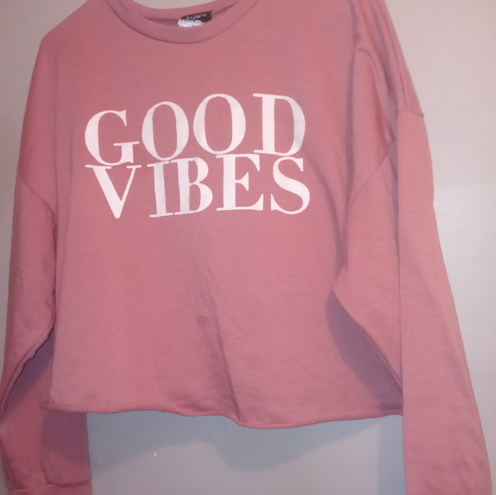 Good vibes cropped sweatshirt